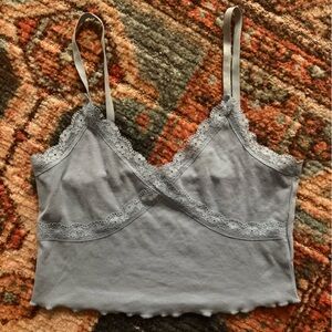 Fashion Nova Gray Lace Trim Cami